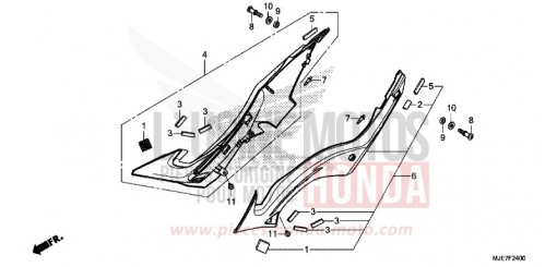 COUVERCLE LATERAL CBR650FAJ de 2018